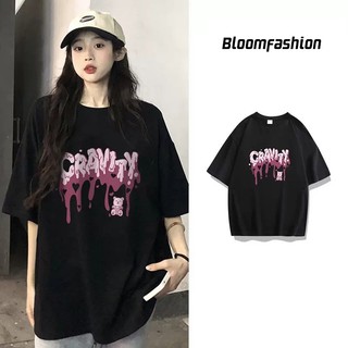 Áo thun phông nữ 3158 in họa tiết vải cotton khô dáng rộng thời trang