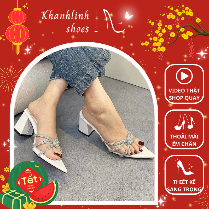 giày cao gót nữ 5cm dây đá đan siêu xinh