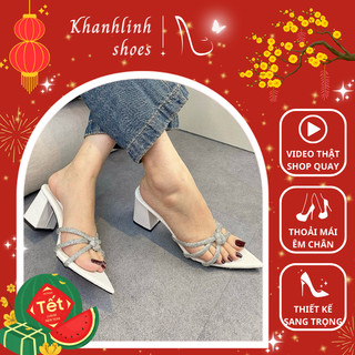 Giày cao gót nữ 5cm dây đá đan siêu xinh