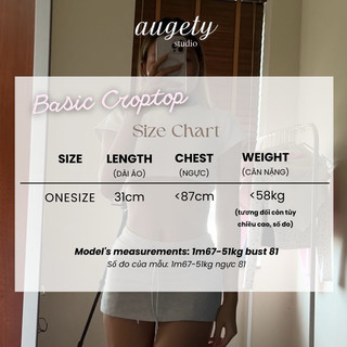 Áo Croptop Tay Ngắn Trơn Đơn Giản Augety Studio, Basic Croptop
