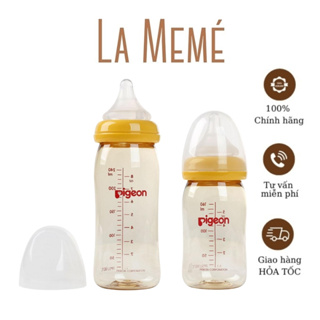 Bình sữa Pigeon Lame cổ rộng cao cấp, đủ size 160ml 240ml, hàng nhập khẩu