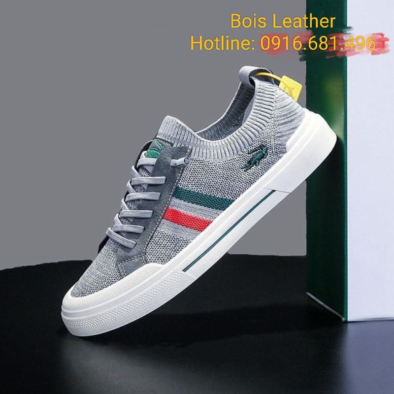 Giày sneaker cá sấu vải dệt đẳng cấp thương hiêu Cartelo Con Cá Sấu, co giãn, thoáng khí mẫu mới cực