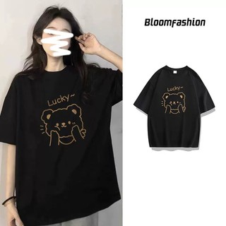 Áo thun nữ 3158 in hình gấu luckey cotton khô