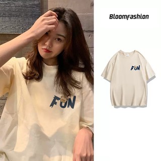 Áo thun nữ 3158 phiên bản Hàn Quốc oversize cỡ lớn dáng rộng đơn giản in hình gấu FUN