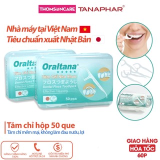 Tăm Nha Khoa Oral tana Hộp 50 Cái - vệ sinh răng miệng, tăm chỉ kẽ răng OralTana của Tanaphar