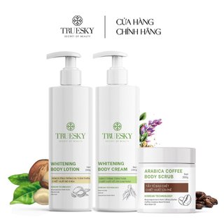Bộ làm sạch và làm trắng toàn thân Truesky VIP05 gồm 1 tẩy tế bào chết 200g + 1 kem ủ trắng 200g + 1 dưỡng trắng 200g