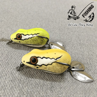 Mồi Câu Cá Nhái Hơi Pikook Chuột Sóc Gắn Lưỡi Đôi Titan Green Paddy Frog Thái Lan Chính Hãng