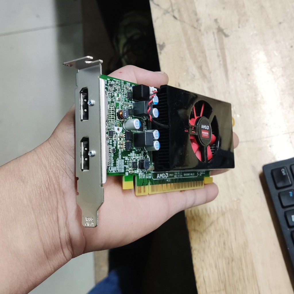 VGA AMD R7-450 R9-M360 RX550 4G GDDR5 card lùn part thấp, tháo máy đồng bộ, ăn điện nhẹ không cần ng