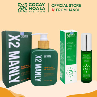 Combo Dung Dịch Vệ Sinh Nam X2 Manly Cỏ Cây Hoa Lá + Xịt thơm cơ thể Cỏ Cây Hoa Lá 30ml