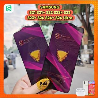 Mở khóa được vân tay / kính cường lực full màn og tím samsung s24 s24 plus s24 ultra s23 s23+ s22 s22 plus s21 s21 plus