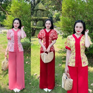 Sét bộ trung niên ,bộ bà lai,đi chùa ,sét bà ba cổ bà lai đủ size m,l,xl,xxl từ 40-67kg chất vải lụa mango