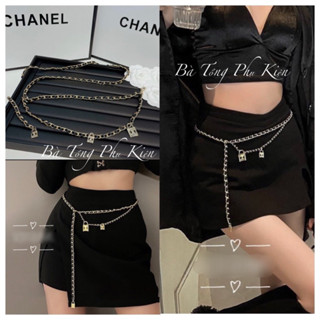 Đai váy áo xích vàng thả kiểu sang chảnh - Dây xích eo thắt váy áo nữ kim loại