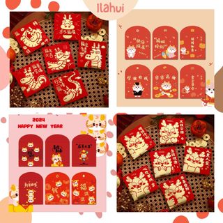 Bao lì xì 2024, lì xì Nhâm Thìn con rồng dễ thương loại vuông ILAHUI