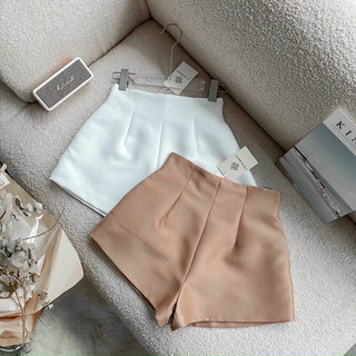 Quần short ly eo có khoá vải Tafta nhám đứng fom đẹp có 5 size