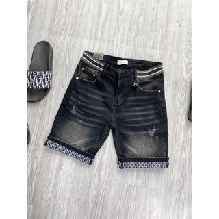 🔥 𝐇𝐎𝐓𝐑𝐄𝐍𝐃 🔥Quần Ngố Bò - Quần short jeans nam dsq đen sáng vảy sơn vá cao cấp