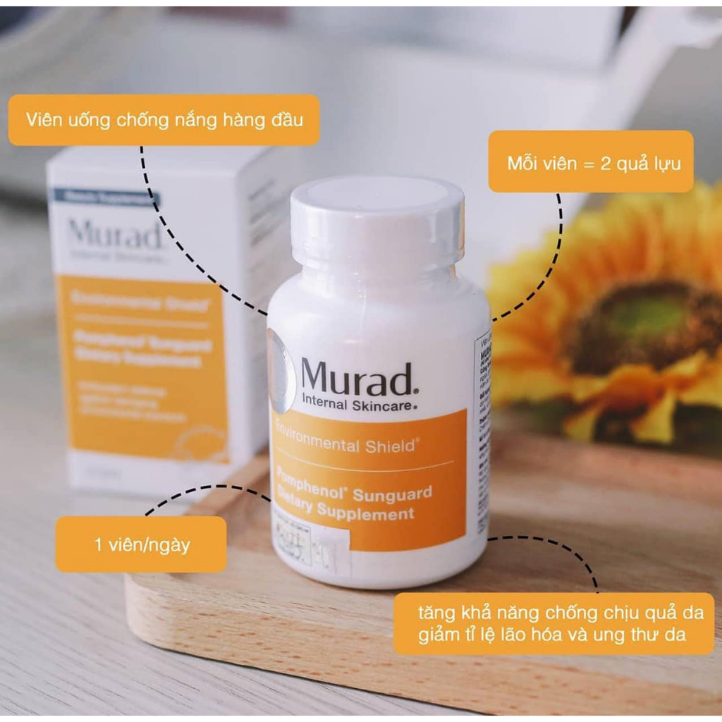 Viên Uống Murad Bright & Even Supplement Chống Nắng Làm Trắng Sáng Da Chống Lão Hóa Giảm Nám Sạm Tàn Nhang - 60 Viên