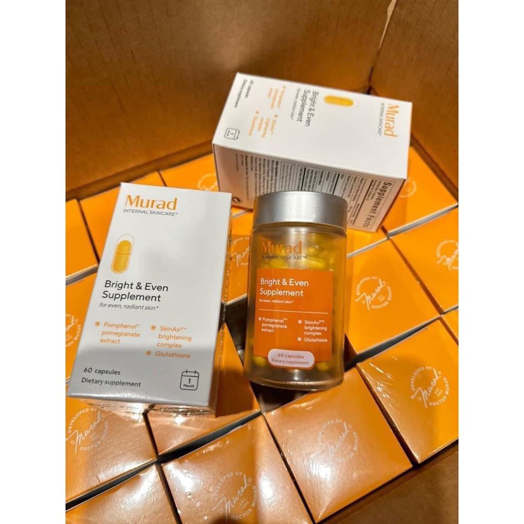 Viên Uống Murad Bright & Even Supplement Chống Nắng Làm Trắng Sáng Da Chống Lão Hóa Giảm Nám Sạm Tàn Nhang - 60 Viên