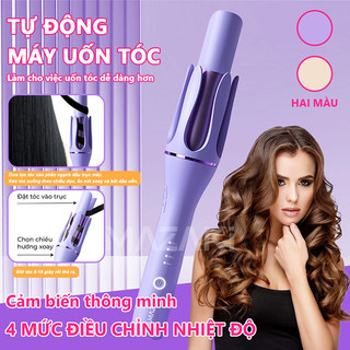 máy uốn tóc 2in1 xoăn tự động Màu tím/Beige 32mm Máy uốn tóc xoăn tự động làm xoăn Máy Uốn Tóc Mini 50W bản YAMAZAKI