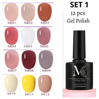 Set sơn gel 6 màu NE 8ml sơn gel dùng máy hơ uv/led sơn bóng sơn liên kết sơn gel bóng