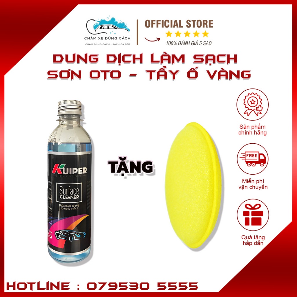 Dung dịch làm sạch bề mặt oto tẩy ố sơn ,tẩy ố vàng sơn oto kuiper surface cleaner