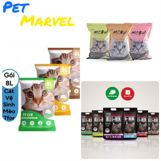 Cát vệ sinh đất sét full mùi, cát than hoạt tính loại bỏ vi khuẩn gây mùi, siêu vón, ko bụi Moon Cat, Tfor, Meow  8L