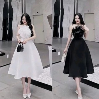 Đầm Xòe Trễ Vai Dây Cườm Đính Hoa Xinh Xắn, Đầm Xinh Tiểu Thư Nhẹ Nhàng💥