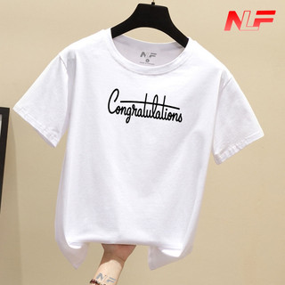 Áo Thun Nữ Tay Ngắn Form Rộng Congratulations AT-018 - Phù Hợp Mọi Vóc Dáng - Trending Xu Hướng - NLF Unisex Fashion