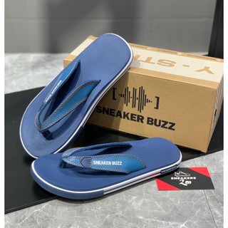 - dép sneaker buzz xanh navy quai da