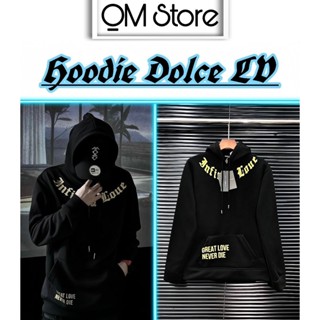  Áo hoodie nam nữ Maison Dolce Level in chữ vàng nổi hai mặt vải nỉ bông mũ 2 lớp dày dặn boy phố AT