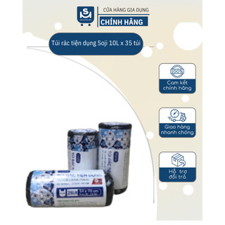 Túi rác tiện dụng soji 10l x 35 túi ,túi giác đen