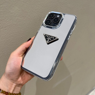 Ốp Gương Prada Viền Kim Loại