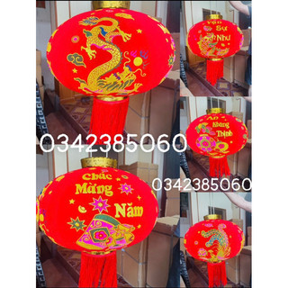 Đèn lồng đỏ vải nhung #40 #60 #80 #100 trang trí tết cổ truyền