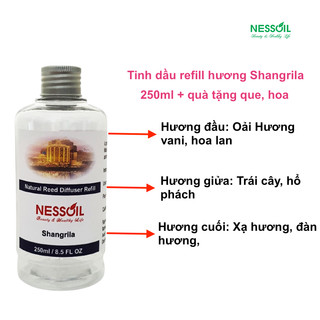 Tinh dầu Refill 250ml, hương Shangrila, dùng để rót vào lọ đã cạn tinh dầu mà không cần mua bộ mới