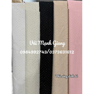 Vải thô sóng đính đá