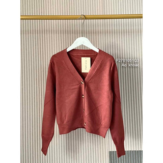 Áo khoác len cổ tim gài 4 nút, áo khoác len nữ cổ tim viens store