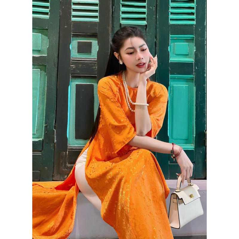 Set áo dài gấm cao cấp