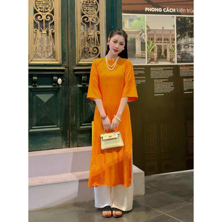Set áo dài gấm cao cấp