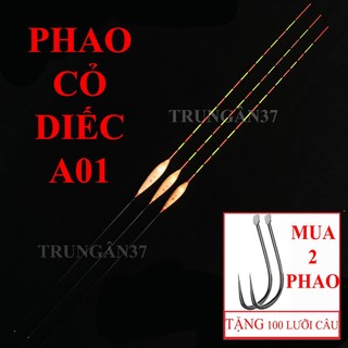 Phao cỏ chì nhẹ A01 chuyên câu cá nhát - cá chép, diếc tải chì nhẹ - Phao Cỏ Câu Đài