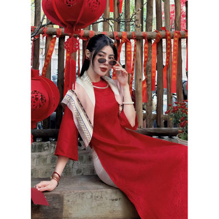 Set áo dài gấm cao cấp
