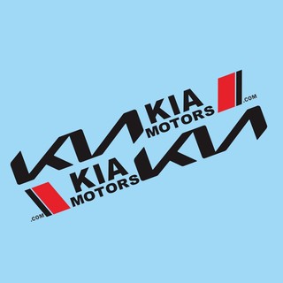 Bộ 2 tem dán cửa xe ô tô KIA (trắng)