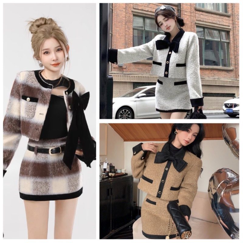 Set bộ đồ dạ, dạ tweed new qc