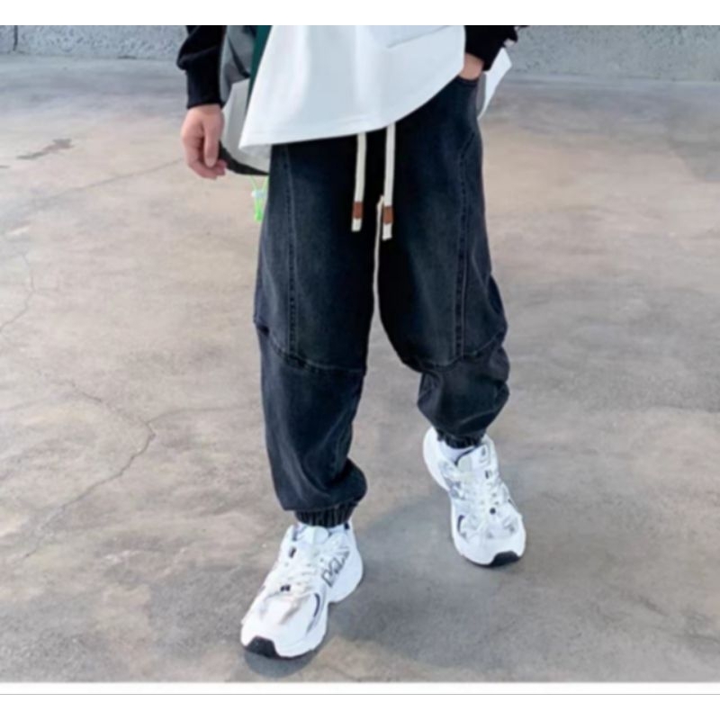 Quần jean dài bé trai 20-55kg, quần bò túi hộp vải mềm co giãn