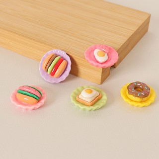 Mô hình đĩa bánh donut bánh mì trang trí nhà búp bê