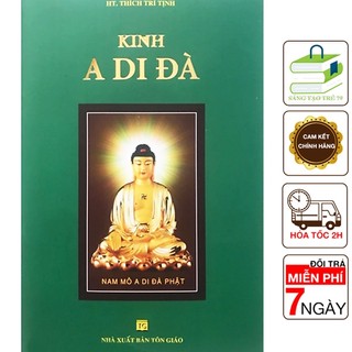 Sách - kinh a di đà - bản in màu đẹp bìa xanh
