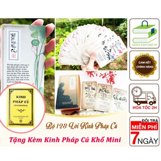 Sách - Bộ Thẻ Thư Pháp 123 Lời Kinh Pháp Cú - Tặng Kèm Kinh Pháp Cú Bìa Cứng Bỏ Túi [ HT. Thích Minh Châu ]