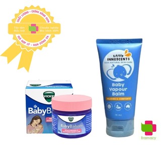 Dầu bôi ấm ngực Vicks Baby Balsam (50g)/Little Innoscents Organic (75ml), Úc chống cảm cho trẻ từ 3 tháng tuổi