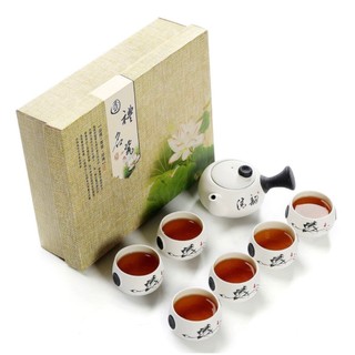 Bộ ấm trà gốm sứ cao cấp kèm khay