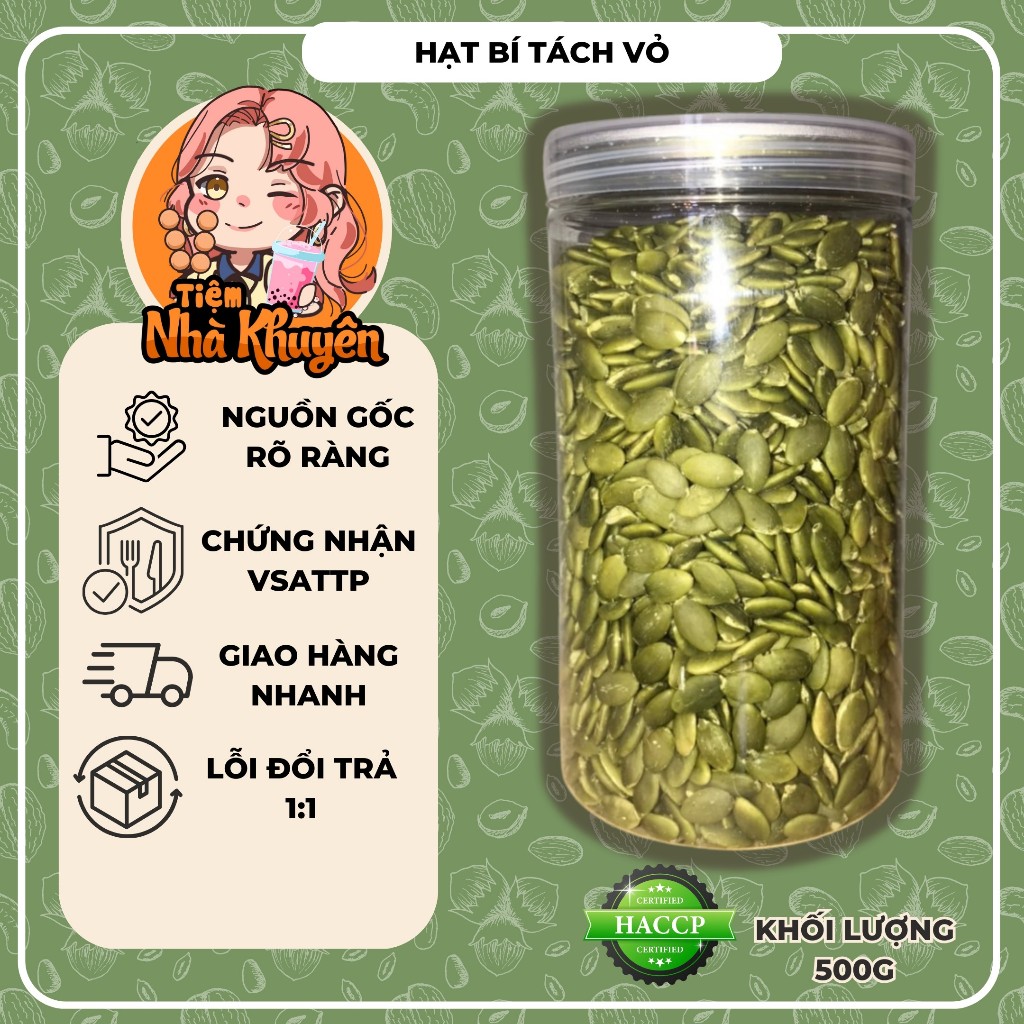 Hạt bí tách vỏ [Hũ PET 500g]