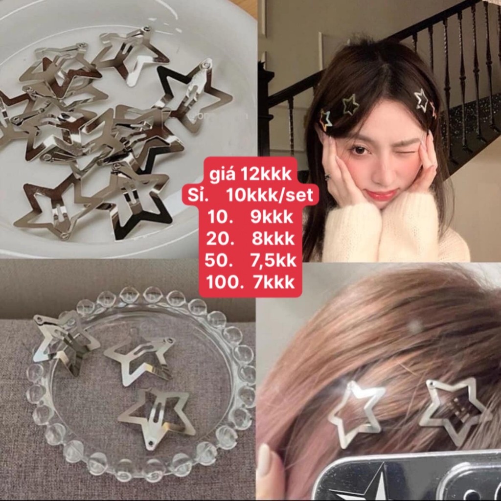 (Bán buôn-chuyên sỉ) Set 10 Kẹp Tóc Ngôi Sao Mini