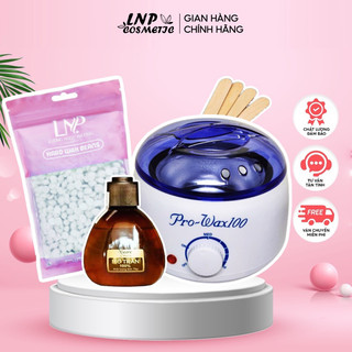 Combo triệt lông sáp wax nóng wax lông, nồi nấu sáp pro wax 100 tặng kèm mỡ trăn nguyên chất giúp làm sạch lông